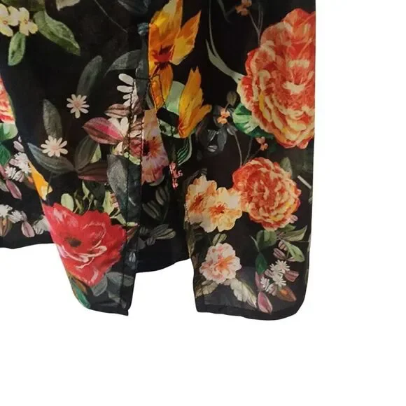 Johnny Was 100% Silk Houstein Jarah Boho Button Down Blouse Multi Size Large